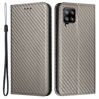 Telefoon Cover Handriem Ontwerp Koolstofvezel Textuur Stand Portemonnee Ontwerp Auto Absorberende Lederen Case Voor Samsung Galaxy A42 5G