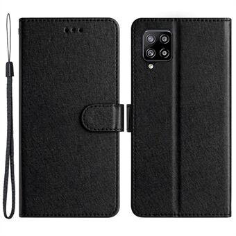 Voor Samsung Galaxy A42 5G Silk Texture Wallet Phone Case Opvouwbare Stand lederen hoes