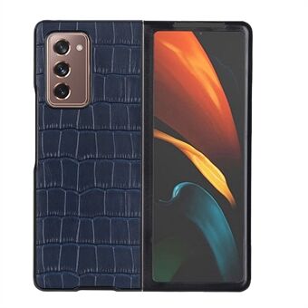 Krokodillenleer Echt leer hard plastic hoesje voor Samsung Galaxy Z Fold2 5G