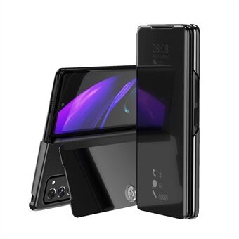 Meerdere kleuren gecoat spiegeloppervlak voor Samsung Galaxy Z Fold2 5G Stand Cover View Window Leather Case