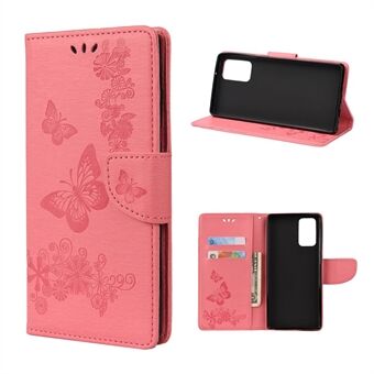 Opdruk Vlinders Bloem Wallet Stand Leather Case voor Samsung Galaxy S20 FE 4G/FE 5G/S20 Lite/S20 FE 2022