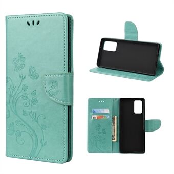 Opdruk Vlinders Wallet Stand Flip Leather Phone Cover voor Samsung Galaxy S20 FE 4G/FE 5G/S20 Lite/S20 FE 2022