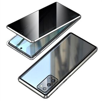 Anti-piep magnetische installatie metalen frame + gehard glas hybride hoes voor Samsung Galaxy S20 FE/Fan Edition/S20 FE 5G/Fan Edition 5G/S20 Lite/S20 FE 2022