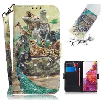 Light Spot Decor Pattern Printing Wallet Stand Leather Phone Case met riem voor Samsung Galaxy S20 FE/S20 Fan Edition/S20 FE 5G/S20 Fan Edition 5G/S20 Lite/S20 FE 2022