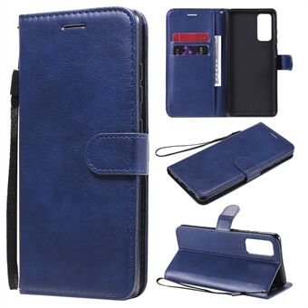 KT Lederen Serie-2 PU Lederen Portemonnee Standaard Hoes met Lanyard voor Samsung Galaxy S20 FE 4G/5G/2022/S20 Lite