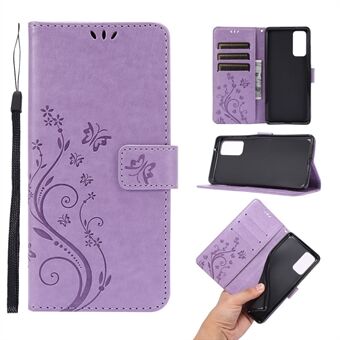 Voor Samsung Galaxy S20 FE 4G/5G/S20 Lite/S20 FE 2022 Vlinder Bloem Opdruk Lederen Portemonnee Case