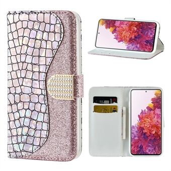 Voor Samsung Galaxy S20 FE 4G/5G/S20 Lite/S20 FE 2022 Krokodil Textuur Flash poeder Lederen Shell met Stand Case