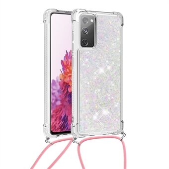 Dynamic Quicksand TPU Drop-proof Mobiele Telefoon Cover met Lanyard voor Samsung Galaxy S20 FE 4G/FE 5G/S20 Lite/S20 FE 2022