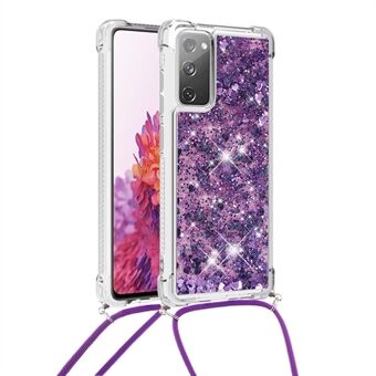 Dynamic Quicksand TPU Drop-proof Mobiele Telefoon Cover met Lanyard voor Samsung Galaxy S20 FE 4G/FE 5G/S20 Lite/S20 FE 2022