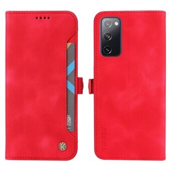 YIKATU YK-002 voor Samsung Galaxy S20 FE 4G / 5G / S20 FE 2022 / S20 Lite Skin-touch Feeling telefoonhoes, buitenste kaartsleufontwerp PU lederen mobiele telefoonbeschermer Portemonnee Stand Shell