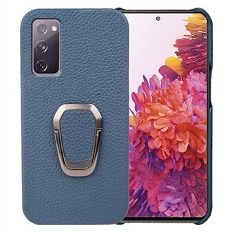 Voor Samsung Galaxy S20 FE 5G / S20 FE / S20 FE 2022 / S20 Lite Litchi Textuur Echt Leer Gecoat PC Case Kickstand Telefoon Cover