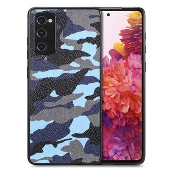 Voor Samsung Galaxy S20 FE 5G / S20 FE / S20 FE 2022 / S20 Lite Camouflage Patroon Leer Gecoat PC + TPU Cover Phone Case