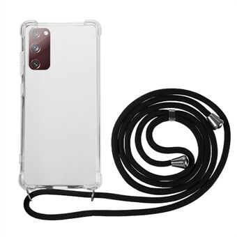 TPU-hoes voor Samsung Galaxy S20 FE / S20 FE 5G / S20 FE 2022 / S20 Lite, anti-drop doorzichtige telefoonhoes met lanyard