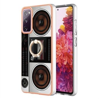 YB IMD-serie-20 Stijl D 2,0 mm TPU Zachte hoes voor Samsung Galaxy S20 FE 4G / FE 5G / S20 Lite / S20 FE 2022, IMD-kickstandelektroplaat telefoonhoes.