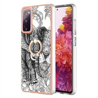 YB IMD-serie-20-stijl D 2,0 mm TPU-zachte hoes voor Samsung Galaxy S20 FE 4G / FE 5G / S20 Lite / S20 FE 2022, IMD-kickstand-verchroomde telefoonhoes.