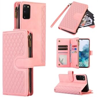 Voor Samsung Galaxy S20 FE 2022 / S20 FE 5G / S20 FE / S20 Lite 5G Magnetische Telefoonhoes Leder + TPU met 9 Kaartsleuven Cover.