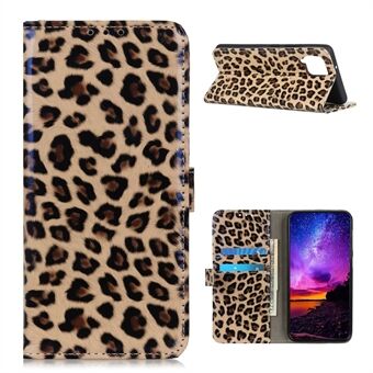 Luipaardpatroon Leeg Portemonnee Stand Smartphone Cover voor Samsung Galaxy A12