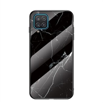 Mobiele telefoonhoes van gehard glas met marmerpatroon Slijtage en Scratch voor Samsung Galaxy A12