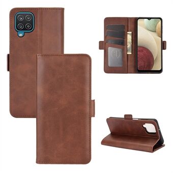 Dual Lock Flip Magnet Leather Cover voor Samsung Galaxy A12