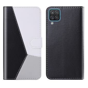 Wallet Stand Design Driekleurige gesplitste lederen hoes voor Samsung Galaxy A12