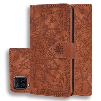 Opdruk Flower Wallet Stand Leren Hoesje voor Samsung Galaxy A12