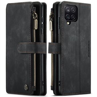 CASEME C30-serie ritsvak schokbestendig PU lederen portemonnee hoesje telefoonhoes met 10 kaartsleuven voor Samsung Galaxy A12