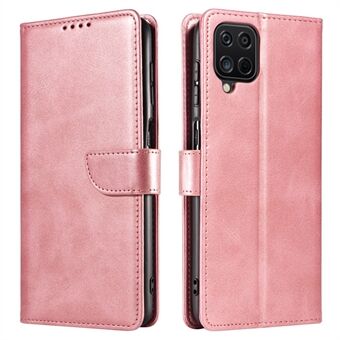 Effen kleur getextureerd PU-leer + TPU-telefoonhoes View Stand -hoes met portemonnee-functie voor Samsung Galaxy A12