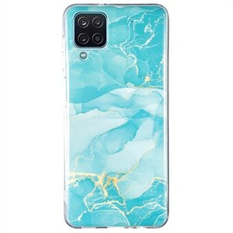 Voor Samsung Galaxy A12 Flexibele TPU-telefoonhoes Anti-valbescherming Marmeren patroon IMD-telefoonhoes: