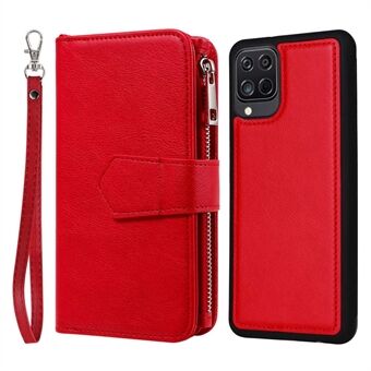 KT Multifunctionele Serie-4 voor Samsung Galaxy A12 Afneembare 2-in-1 PU Lederen Case Portemonnee Stand Ritsvak Telefoon Cover