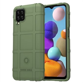 Voor Galaxy A12 Nacho 4G/A12/M12/F12 Robuust Vierkant Raster Anti-slip Case Verdikte TPU Buffer Bescherming Achterkant