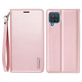 HANMAN Minor Series voor Samsung Galaxy A12/M12 4G/F12 Volledige bescherming Mobiele Telefoon Cover PU Lederen Folio Flip Telefoon Case met Portemonnee Stand