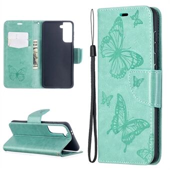 Opdruk Vlinders Patroon Portemonnee Stand Lederen Telefoon Cover voor Samsung Galaxy S21 5G