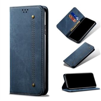 Vintage stijl voor Samsung Galaxy S21 jeans stof textuur portemonnee Stand