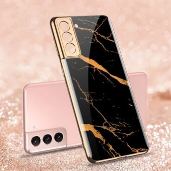 GKK for Samsung Galaxy S21 4G/5G Painted Pattern Tempered Glass + PC Hybrid Cover