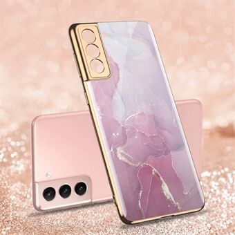 GKK for Samsung Galaxy S21 4G/5G Painted Pattern Tempered Glass + PC Hybrid Cover