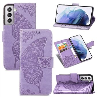 Imprint Butterfly Leren Portemonnee Telefoonhoesje voor Samsung Galaxy S21 5G