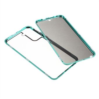 Lock Installatie Metalen Frame + Dubbelzijdig Gehard Glas Volledige Bescherming Anti Spy Telefoon Case voor Samsung Galaxy S21 4G/5G