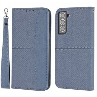 Stand geweven textuur portemonnee stand lederen tas met praktische riem voor Samsung Galaxy S21 5G