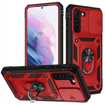 Kickstand 3-in-1 TPU-beschermhoes Schokbestendig pc-hoesje met cameraschuif voor Samsung Galaxy S21 5G / 4G