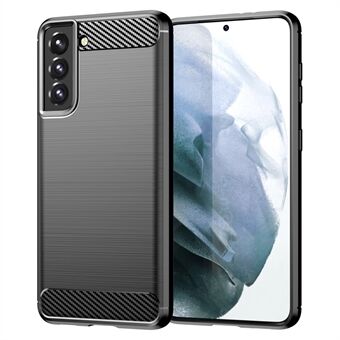 1.8 mm warmteafvoer TPU cover Anti-kras Anti-Fall Carbon Fiber Textuur Telefoon case met geborsteld oppervlak voor Samsung Galaxy S21 5G