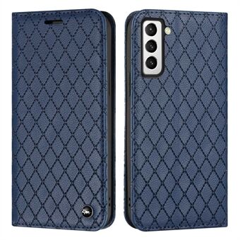 Voor Samsung Galaxy S21 5G/S21 4G/S30 5G RFID Blokkeren PU Leer Volledige bescherming Cover Rhombus Embossing Litchi Textuur Flip Stand Portemonnee Telefoon Geval
