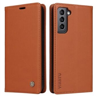 YIKATU YK-001 voor Samsung Galaxy S21 4G/5G PU Leer Magnetische Auto-geabsorbeerde Telefoon Cover Portemonnee Stand Folio Flip Case