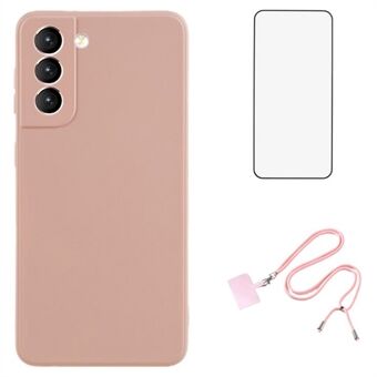 WANLONFENG RB1-serie voor Samsung Galaxy S21 5G hoes met schermafdekking, koord en slanke TPU telefoonhoes.