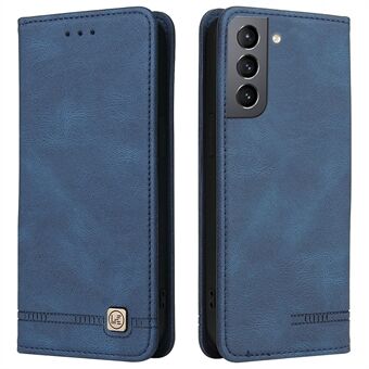 Voor Samsung Galaxy S21 5G/4G Portemonnee Stand Telefoon Shell Hardware Decor Magnetische Sluiting Zakelijke Stijl PU Lederen Telefoon Cover: