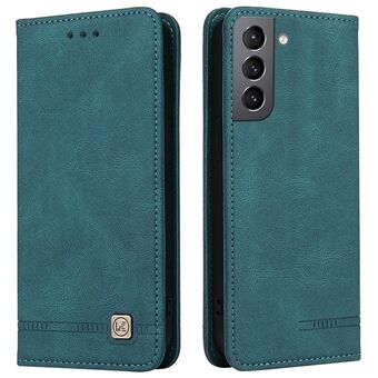 Voor Samsung Galaxy S21 5G/4G Portemonnee Stand Telefoon Shell Hardware Decor Magnetische Sluiting Zakelijke Stijl PU Lederen Telefoon Cover:
