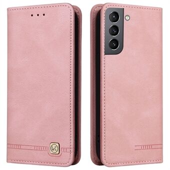 Voor Samsung Galaxy S21 5G/4G Portemonnee Stand Telefoon Shell Hardware Decor Magnetische Sluiting Zakelijke Stijl PU Lederen Telefoon Cover: