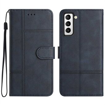 Scratch flip-portemonneehoesje voor S21 4G / 5G, zakelijke stijl Stand textuur PU lederen telefoonstandaardhoes met riem