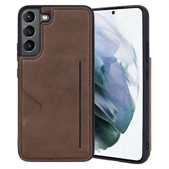 HANMAN Mika Serie Voor Samsung Galaxy S21 5G/4G Magnetische Kaartsleuven Ontwerp PU Leer Gecoat TPU Beschermhoes Telefoon Achterkant