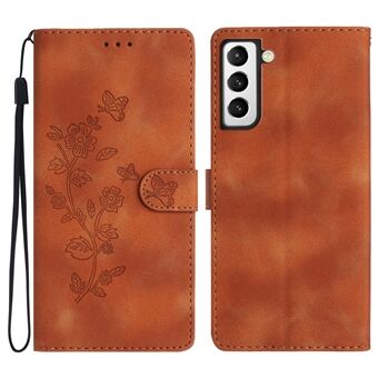 Voor Samsung Galaxy S21 4G / 5G Flower Imprint PU Leather Case Wallet Stand Beschermende Telefoon Cover