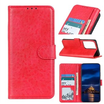 Magnetische Crazy Horse Skin Lederen Portemonnee Telefoon Folio Flip Cover voor Samsung Galaxy S21 Ultra 5G